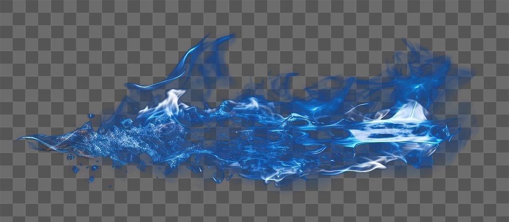 PNG Blue fire blade black smoke black background. AI generated Image by rawpixel.