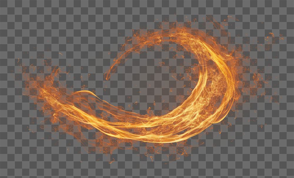 PNG Fire moving pattern black background illuminated. .