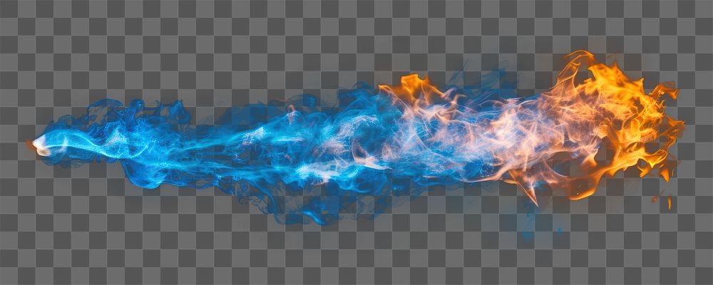 PNG Flame smoke blue fire. .