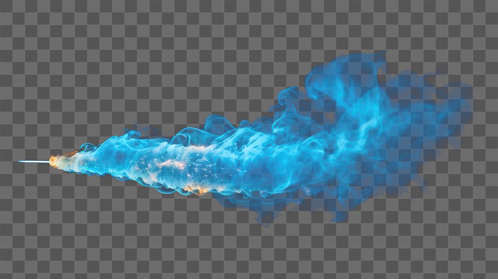 PNG Flame smoke blue black background. 