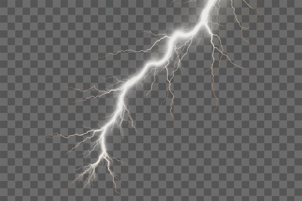 PNG lightning effect, transparent background. AI generated image by rawpixel.