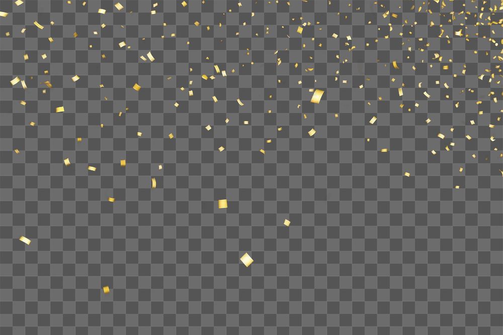 Gold confetti effect png, transparent background