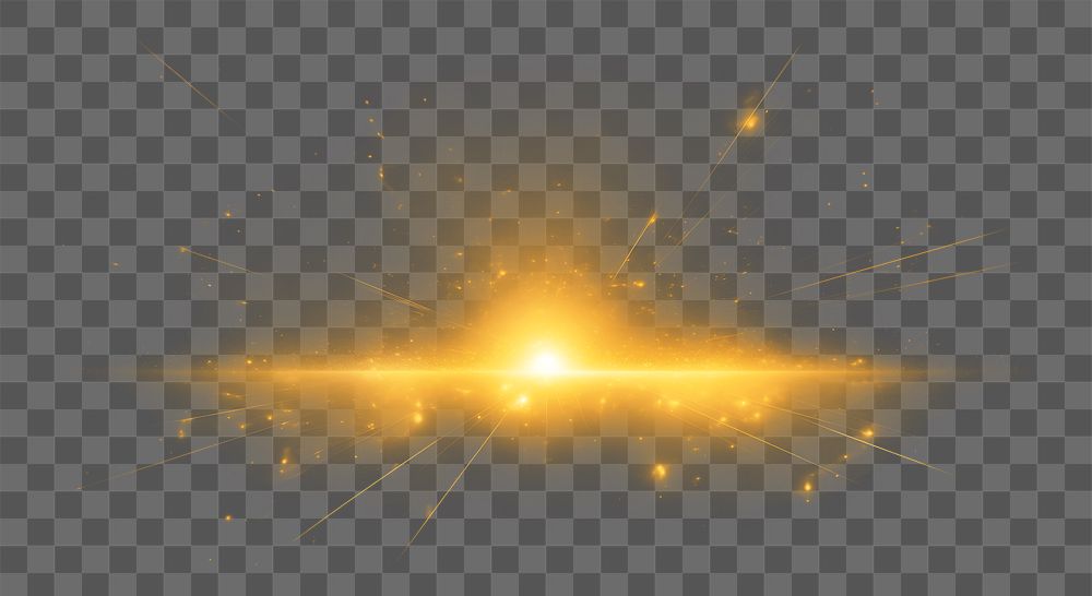 Yellow png optical lens flare effect sticker, transparent background