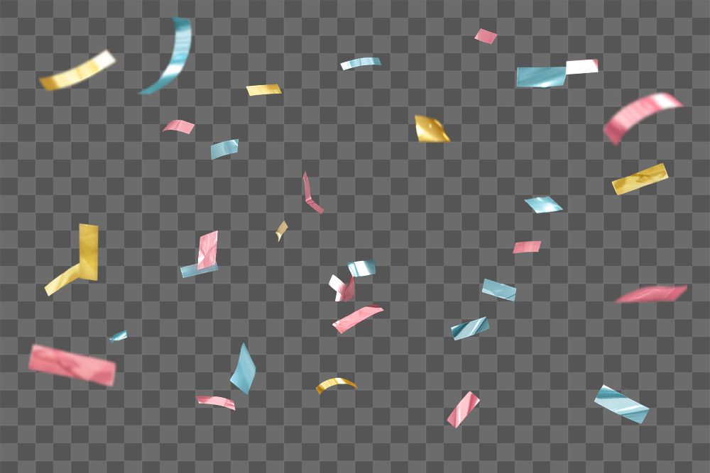 PNG Confetti effect, transparent background. AI generated image by rawpixel.