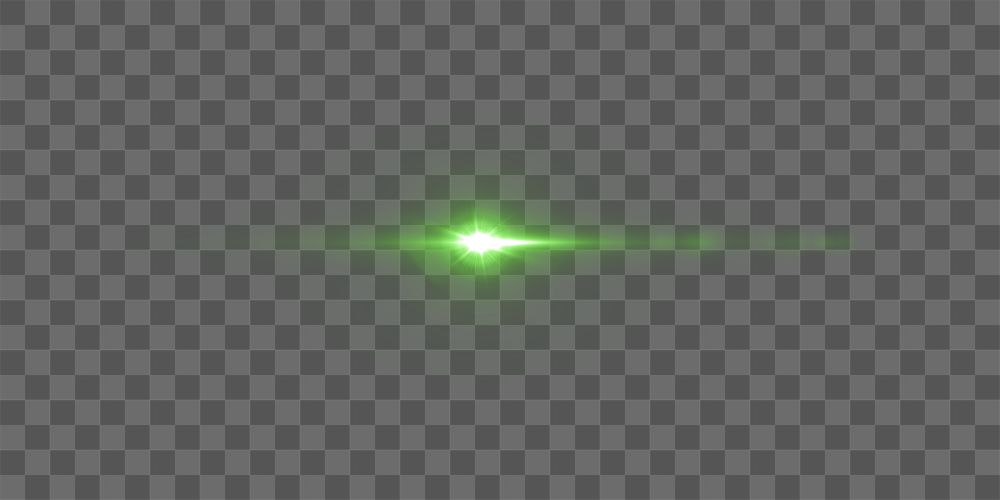 Lens flare png green light visual effect sticker, transparent background