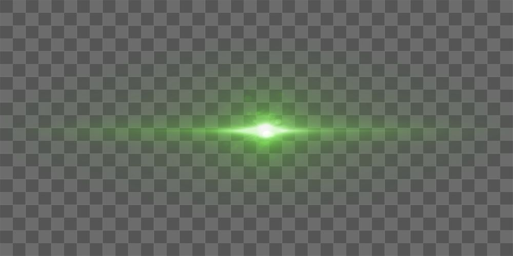 Lens flare png green light visual effect sticker, transparent background