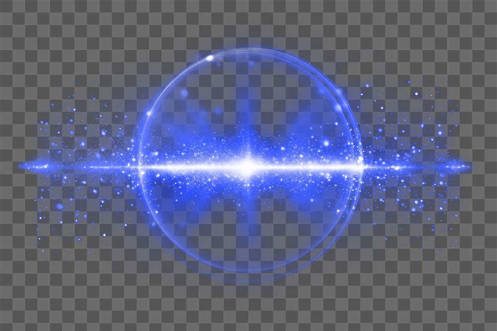 Light ring png blue flare effect sticker, transparent background