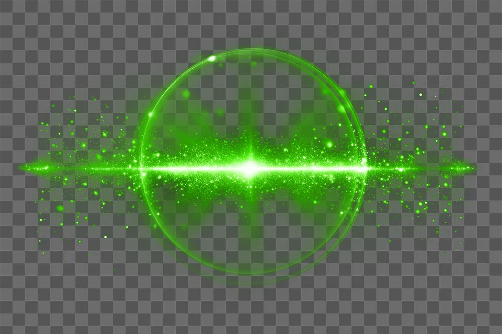 Light ring png green flare effect sticker, transparent background
