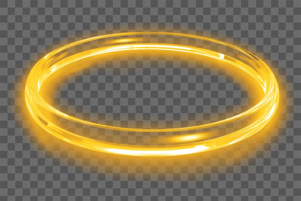 Light ring png yellow effect sticker, transparent background