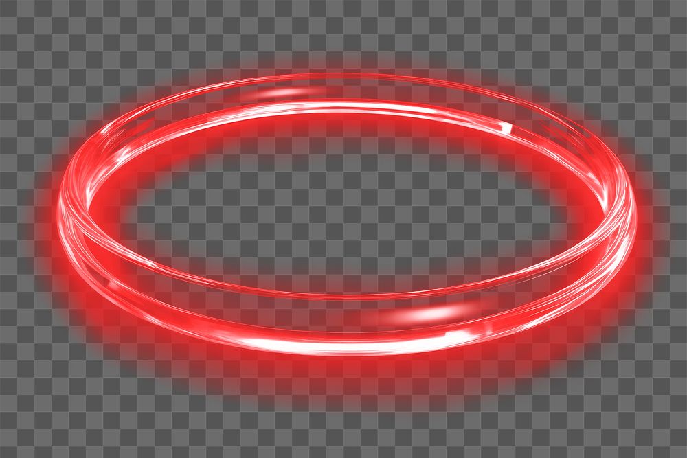 Light ring png red effect sticker, transparent background