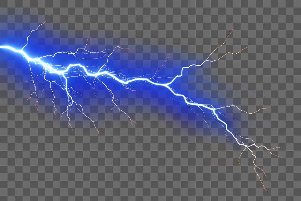 PNG Lightning thunder overlay effect, transparent background