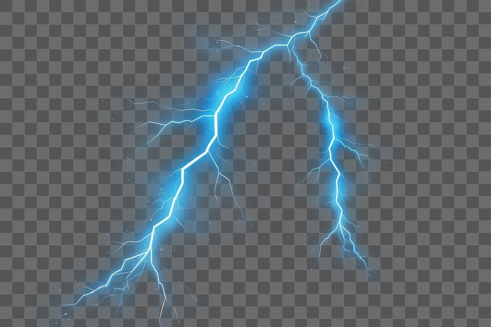 PNG Lightning thunder overlay effect, transparent background