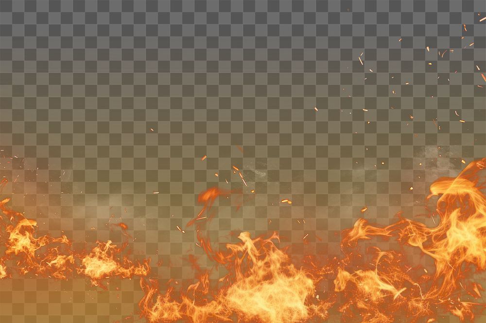 PNG Flame border overlay effect, transparent background