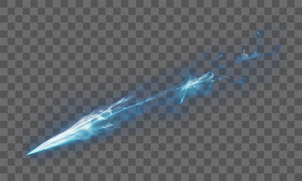 PNG Blue lightning effect, transparent background. AI generated image by rawpixel.