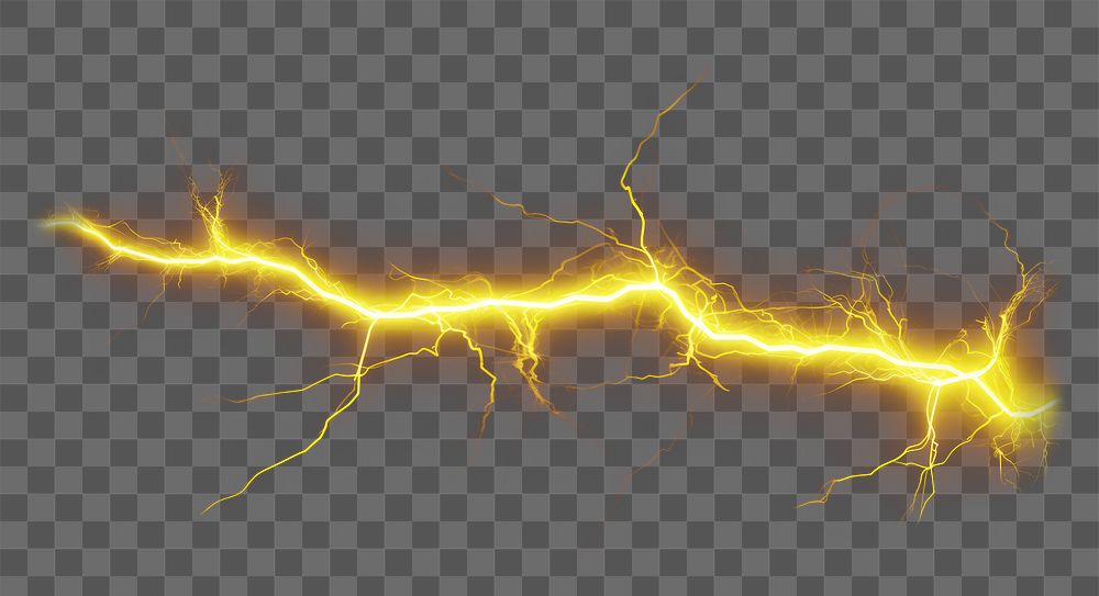 PNG Light strike thunderstorm lightning yellow. AI generated Image by rawpixel.