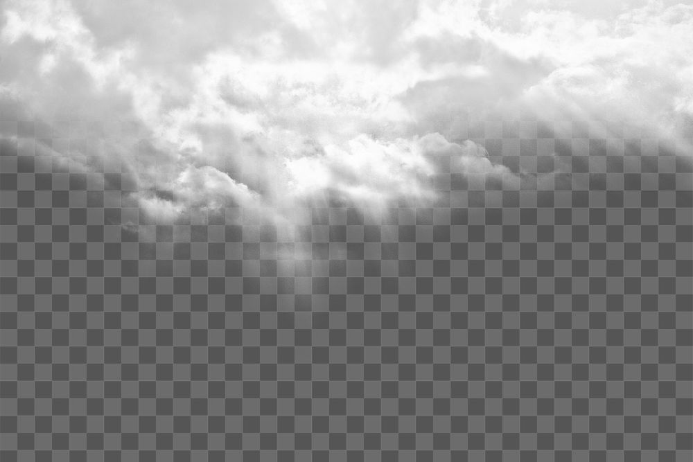 White clouds png border, transparent background
