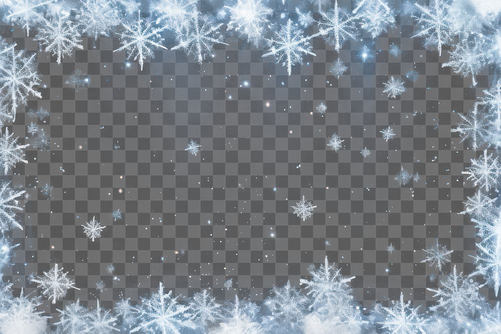 PNG Icy frost crystal border backgrounds snowflake night