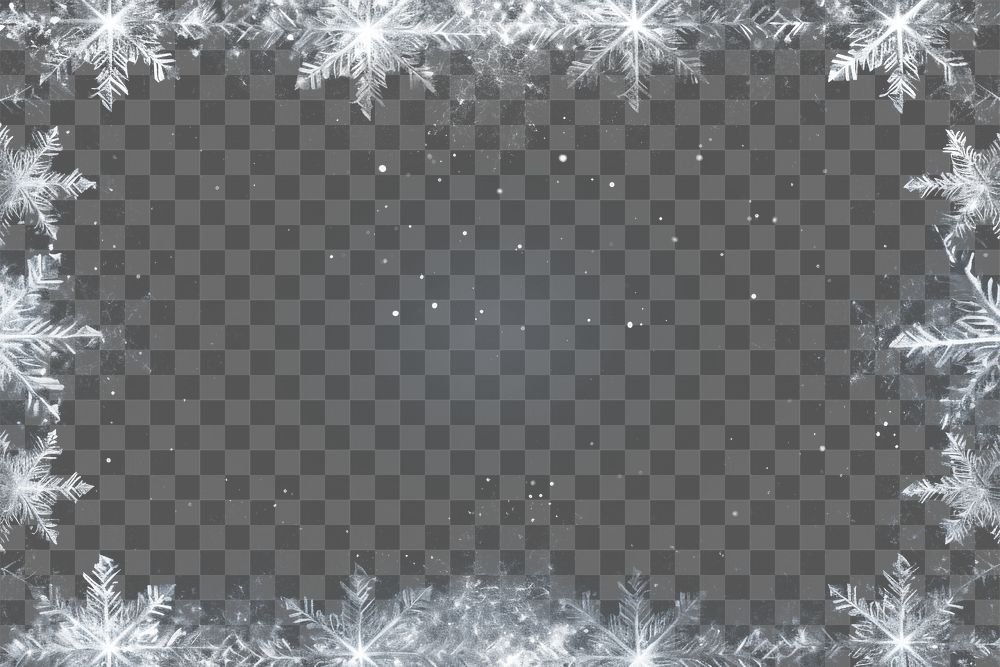 PNG Icy frost crystal border backgrounds snowflake shape. AI generated Image by rawpixel.