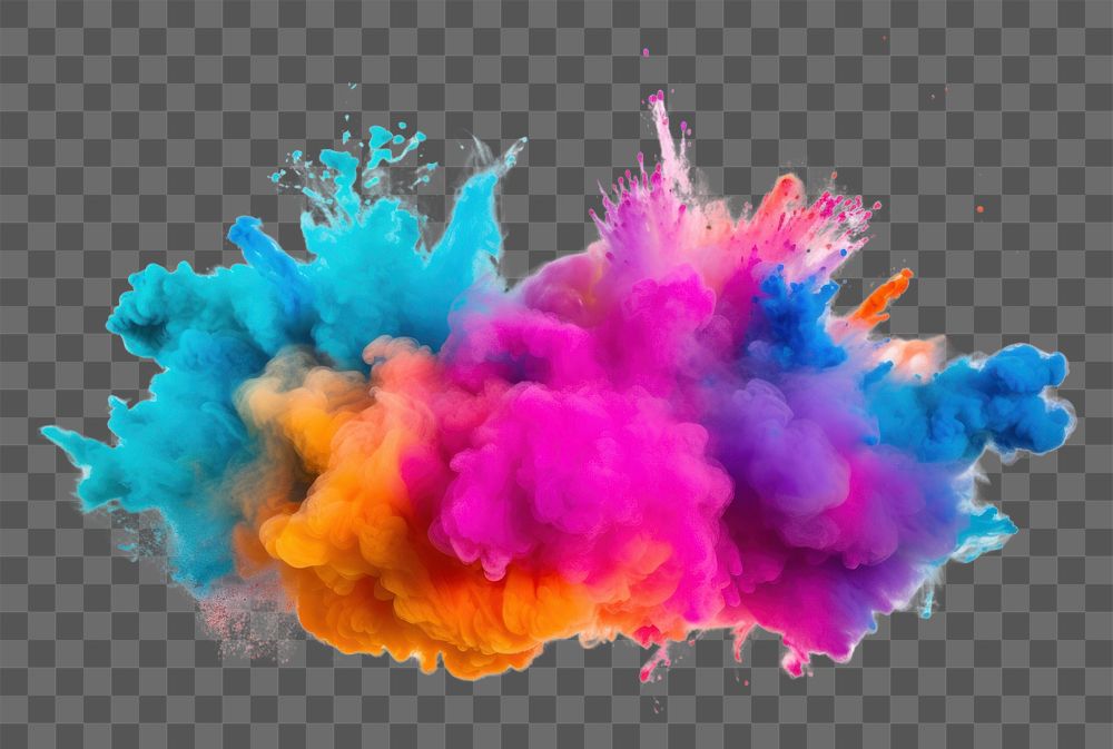 PNG  Colorful powder explosion white background celebration splattered. AI generated Image by rawpixel.
