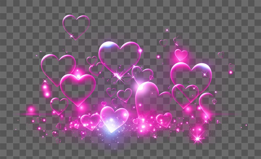PNG Heartedshape outlines light illuminated purple love AI generated Image by rawpixel
