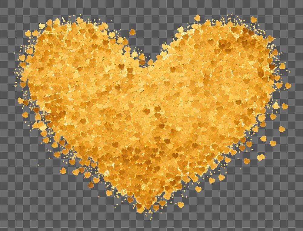 PNG Confetti heart backgrounds gold white background. AI generated Image by rawpixel.