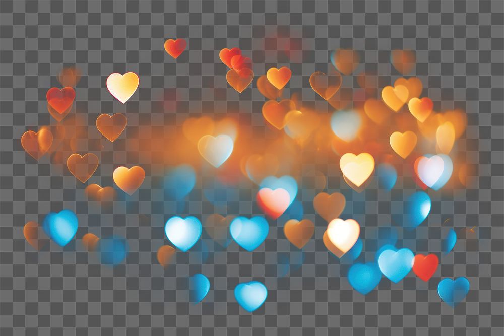 PNG Bokeh hearts background backgrounds black background illuminated. AI generated Image by rawpixel.