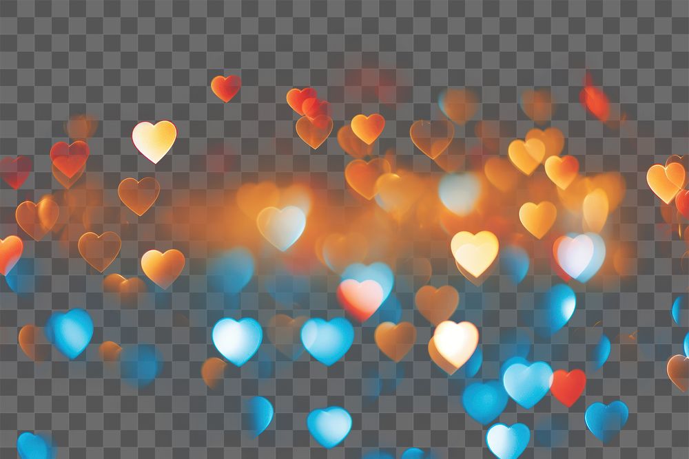 PNG Bokeh hearts background backgrounds night black background. AI generated Image by rawpixel.