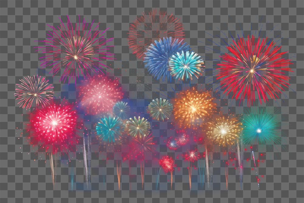 PNG Fireworks celebration black background illuminated. AI generated Image by rawpixel.