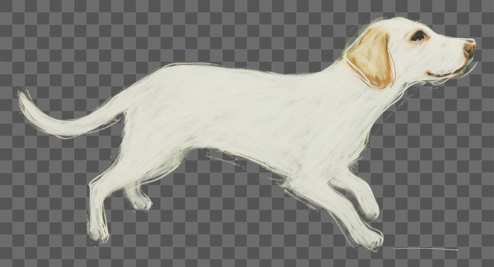 PNG Dog painting animal mammal. AI generated Image by rawpixel.