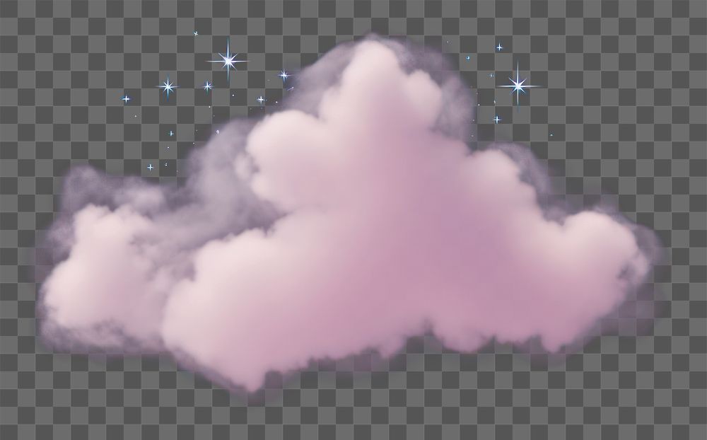 PNG Small pastel pink cloud fog nature night star. AI generated Image by rawpixel.