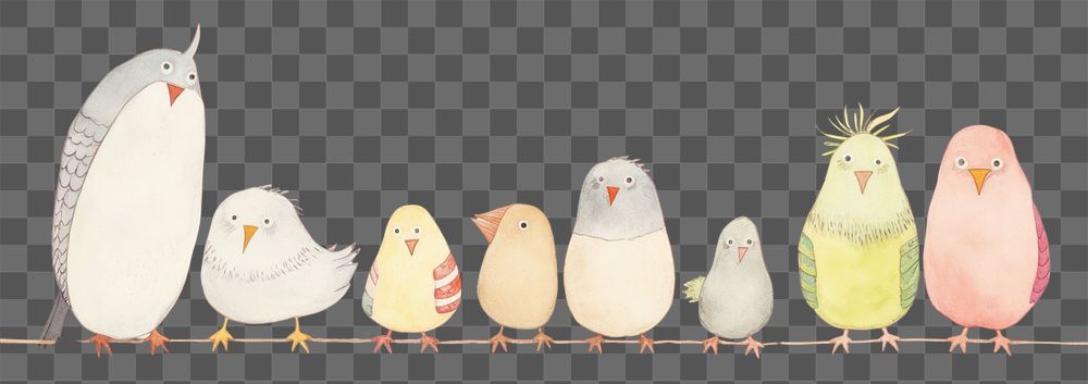 PNG  Cute birds drawing animal sketch. AI generated Image by rawpixel.