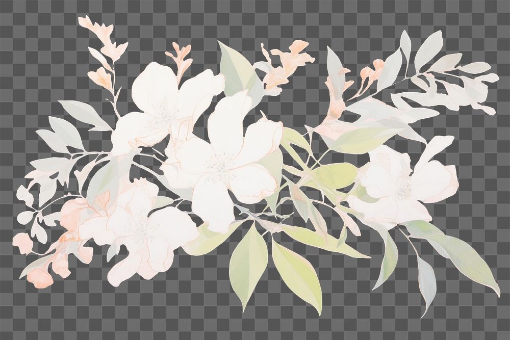 PNG  Botanical backgrounds pattern drawing. AI generated Image by rawpixel.