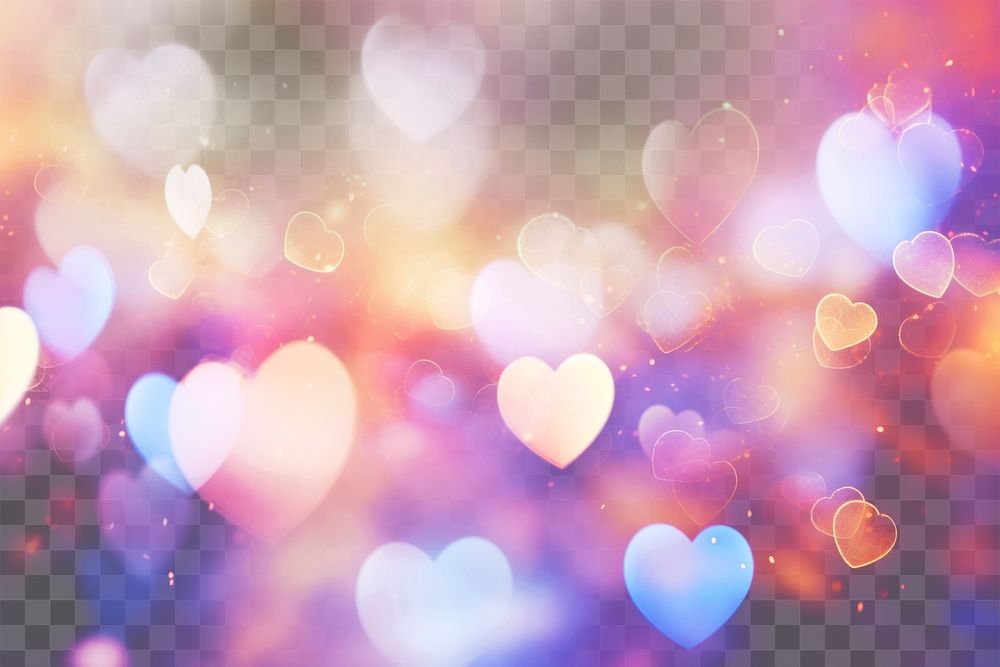 PNG Heart pattern bokeh effect background backgrounds illuminated celebration