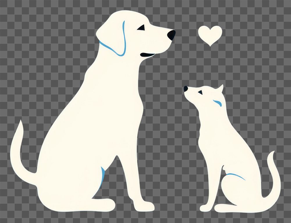 PNG Dog and cat in heart animal mammal blue. AI generated Image by rawpixel.