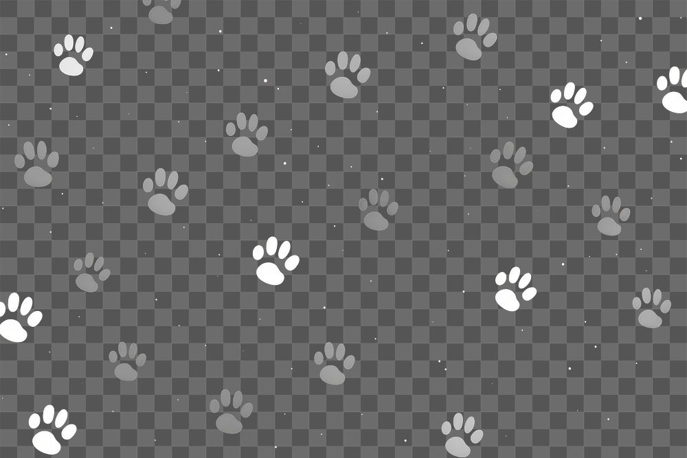 PNG Cat paw prints backgrounds black monochrome