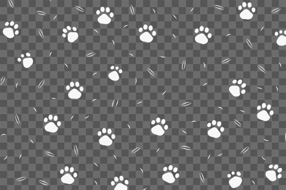 PNG Cat paw prints backgrounds pattern black. AI generated Image by rawpixel.