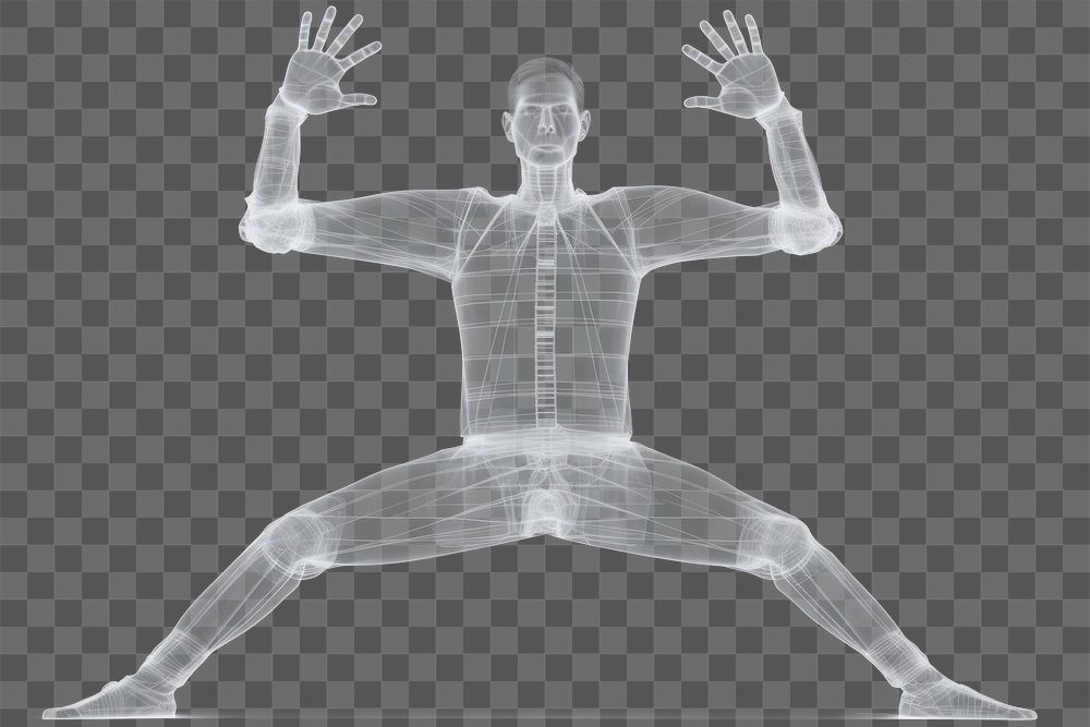 PNG Yoga x-ray flexibility exercising. AI generated Image by rawpixel.