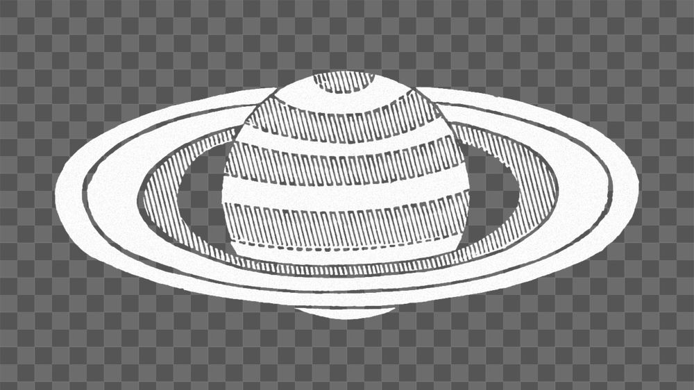 Vintage Saturn png illustration, transparent background. Remixed by rawpixel.