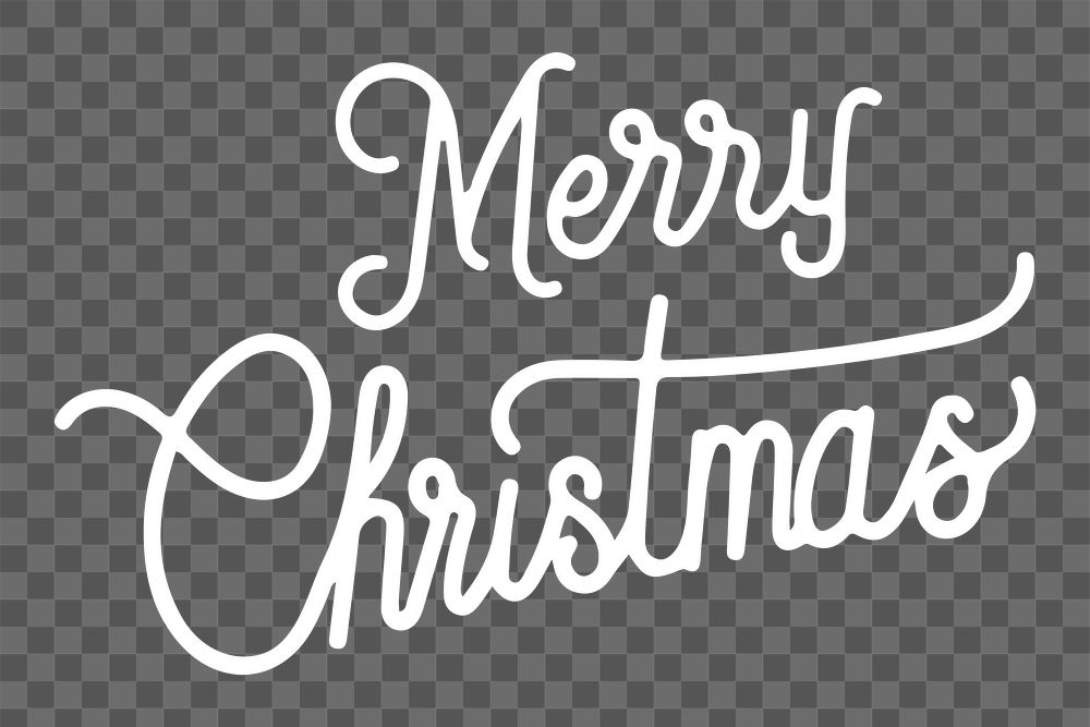 Merry Christmas png sticker, white greeting text design