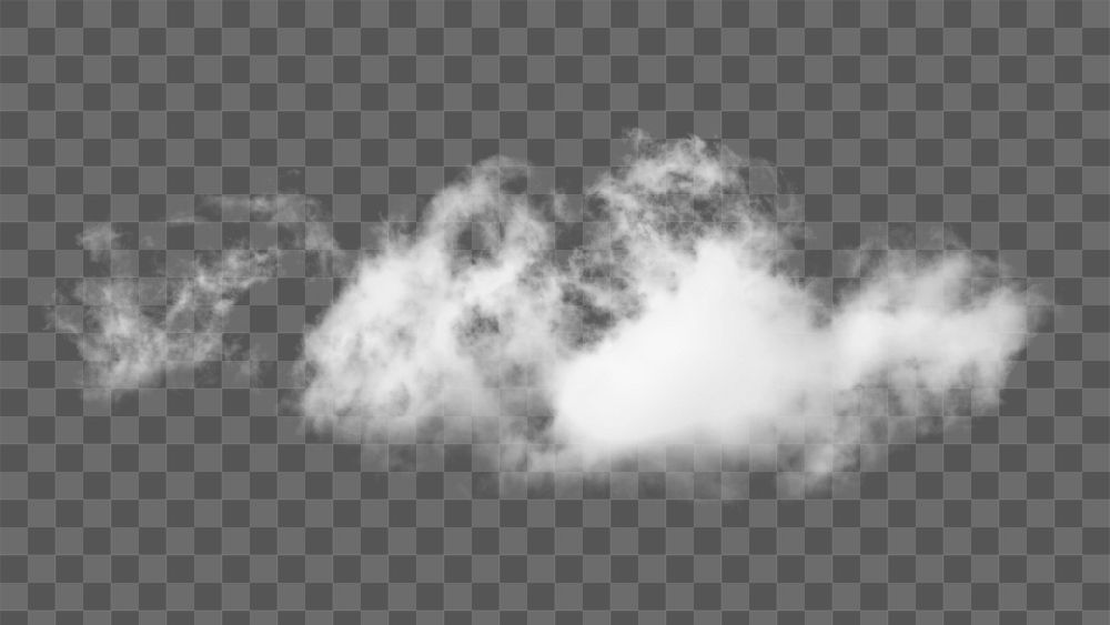 White cumulus cloud png sticker, transparent background