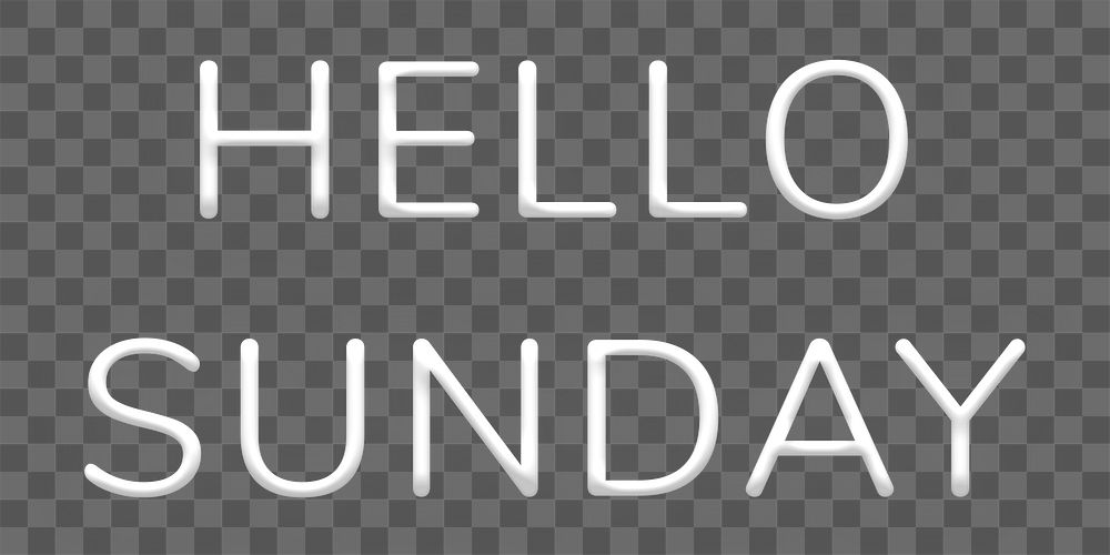 Neon Hello Sunday png typography