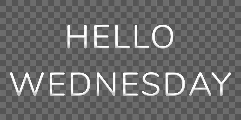 Neon Hello Wednesday png lettering