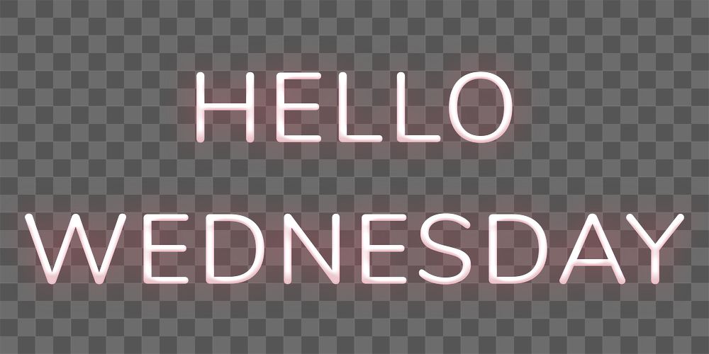 Neon Hello Wednesday png typography