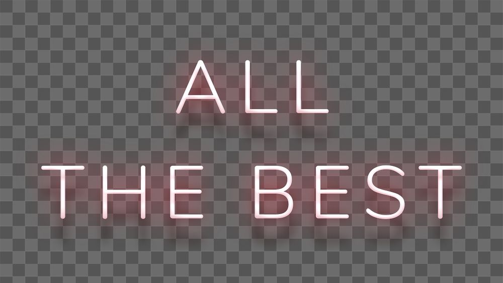 All the best neon pink text design element