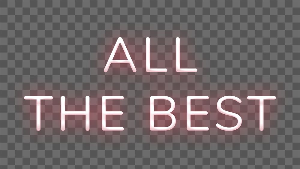 All the best neon pink text design element