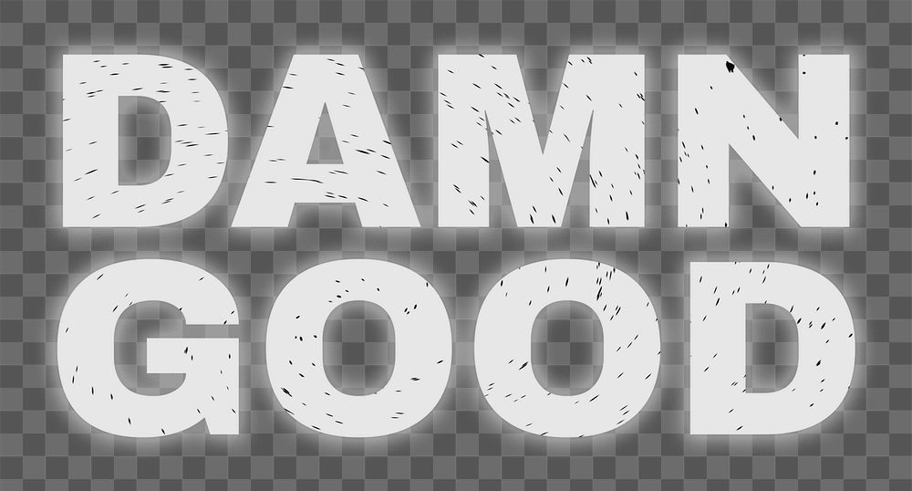 Abstract png word DAMN MOOD typography