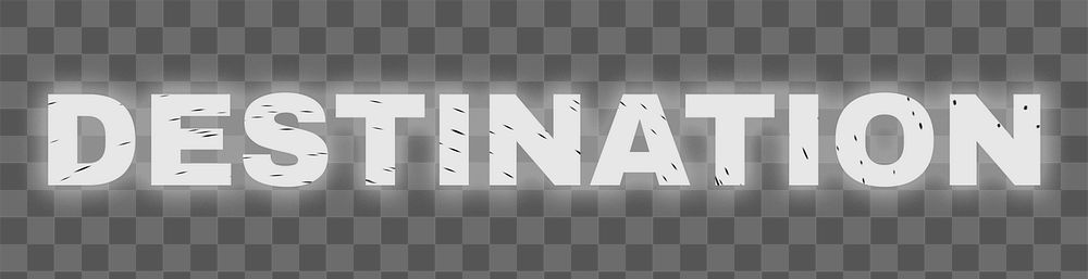 Abstract png word DESTINATION typography