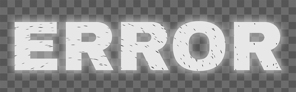 Abstract png word ERROR typography