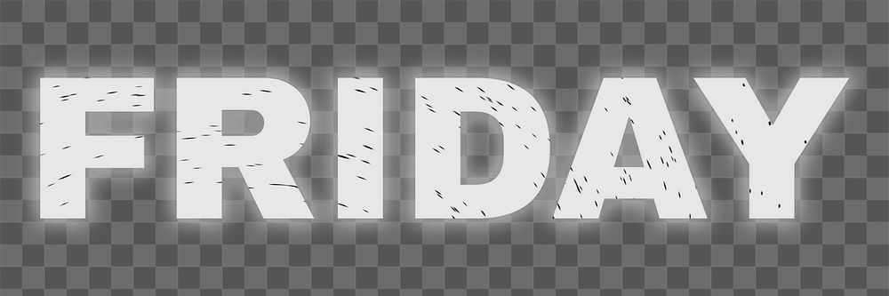 Abstract FRIDAY png white typography word
