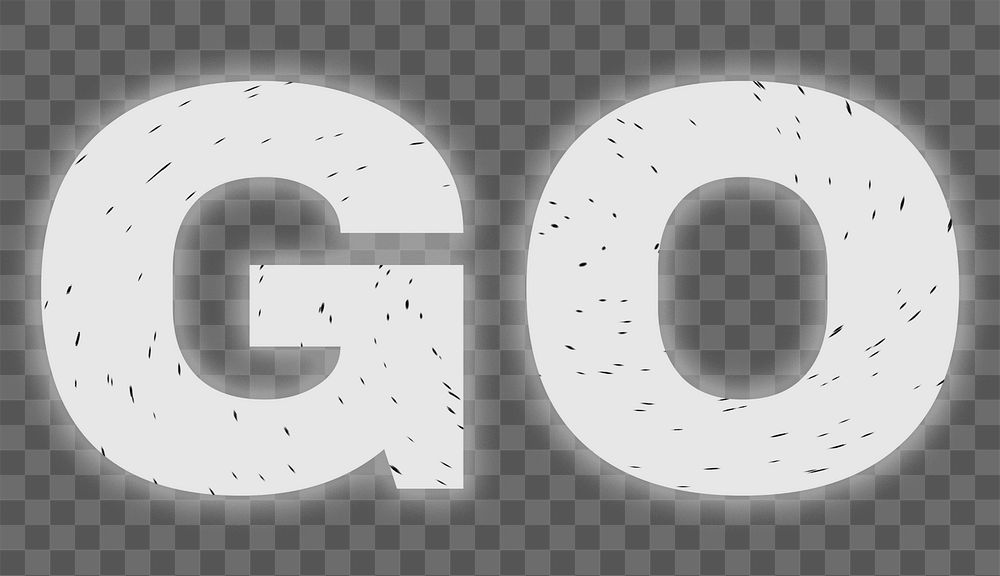 Abstract png word GO typography